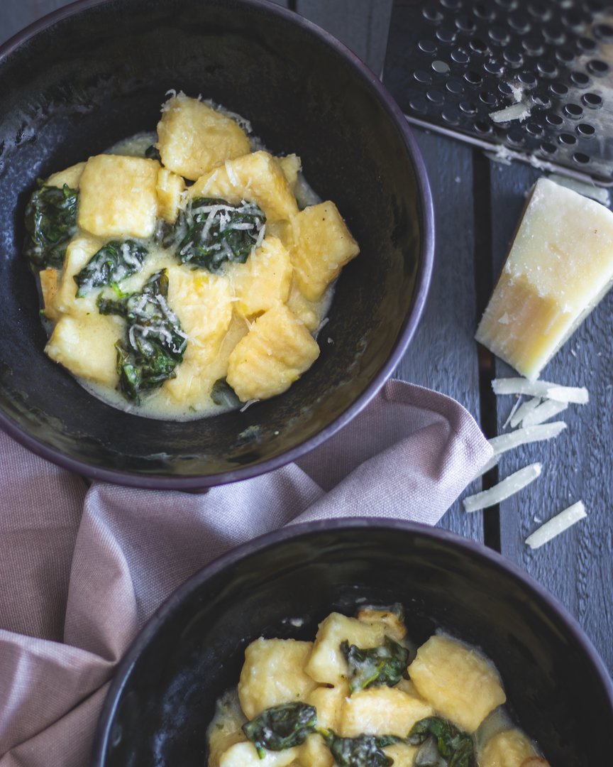 Gnocchi se špenátem a pecorinem